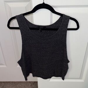 Forever 21 Charcoal Sleeveless Cropped Tank Top | Size M